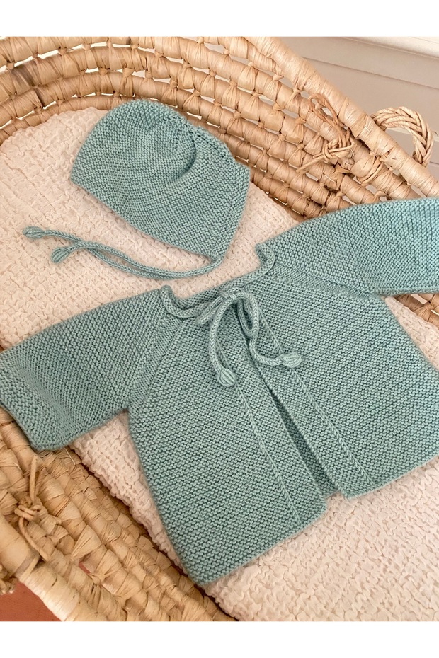 Knitwear Front Tie Cardigan Set Baby