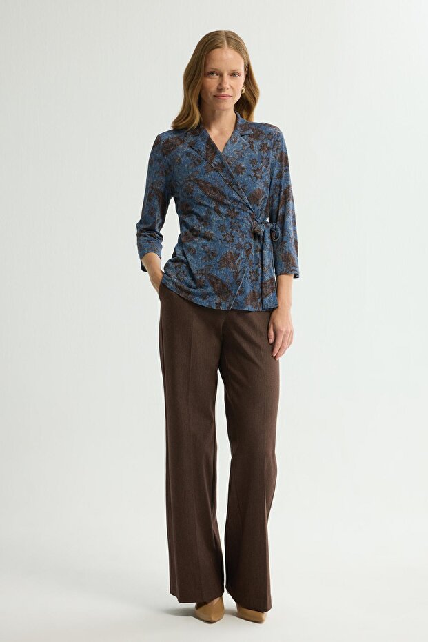 Desenli Örme Bluz - 3