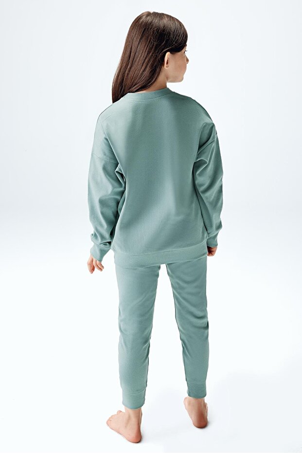 Devojčin interlock kombinezon zelene boje - 3