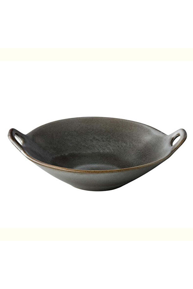 Grey Wok Bowl with Handles, 23.5 cm