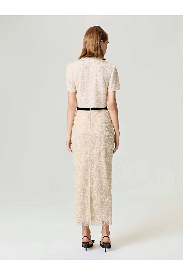 İnci İşlemeli Maxi Etek - 3