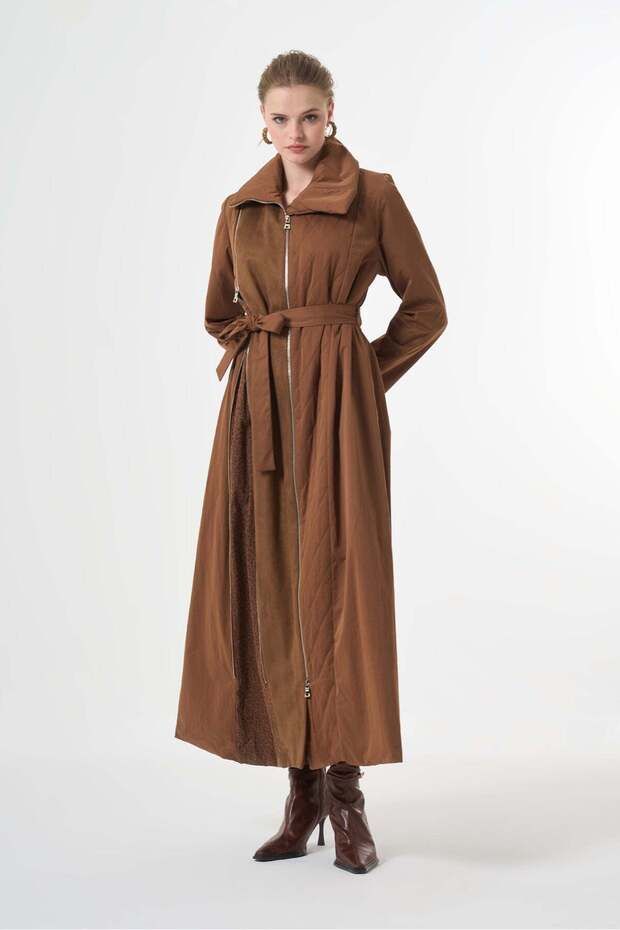 Fermuar Detaylı Pardesü - 4