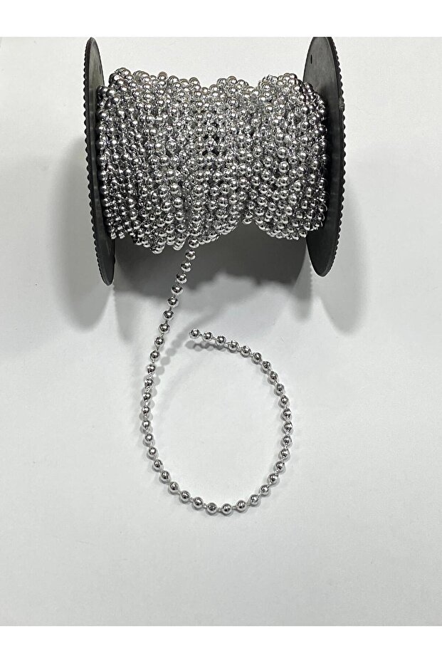 Ribbon Pearl 3 mm / Decorative Pearl / 6 Meters Silver