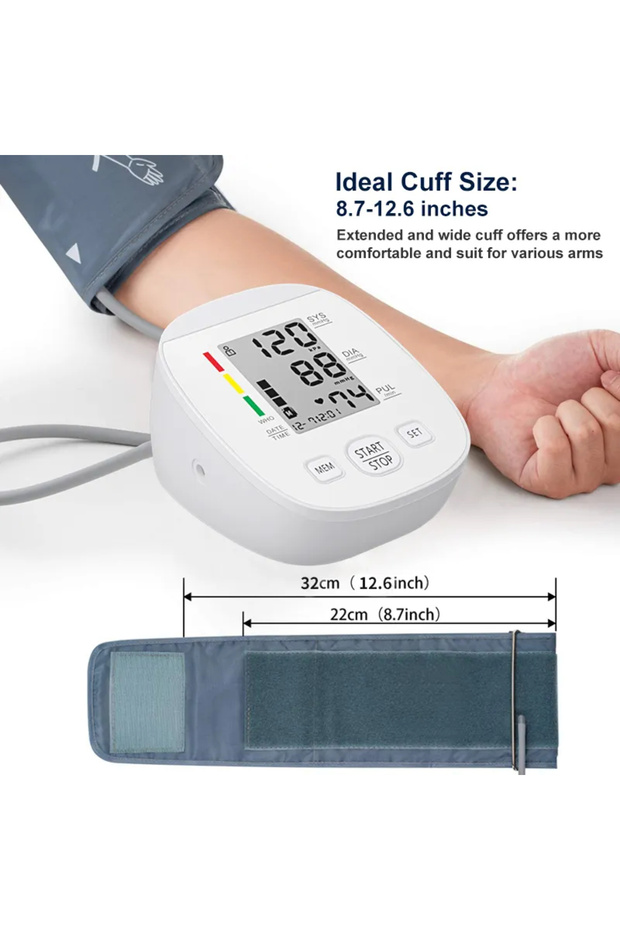 Arm Blood Pressure Monitor BLEKSY™ 809 Automatic, LCD Display, Irregular Pulse Detection 90 Memories - 8