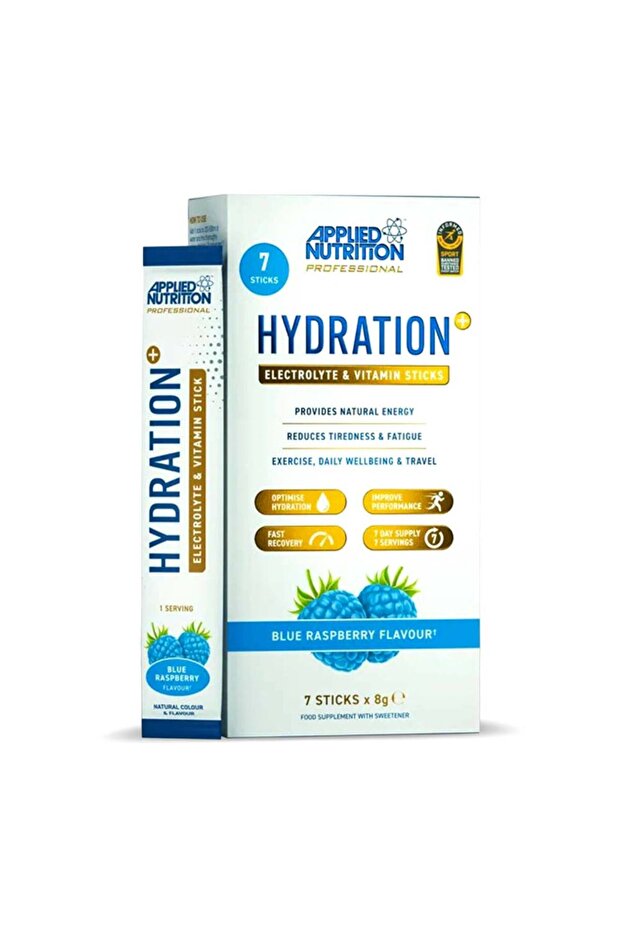 Hydration+ Electrolyte & Vitamin Sticks, Blue Raspberry, 7 Packs