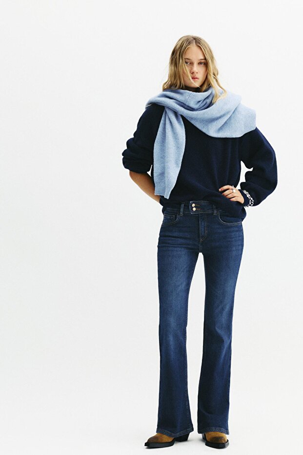 Düşük bel bootcut jean - 1