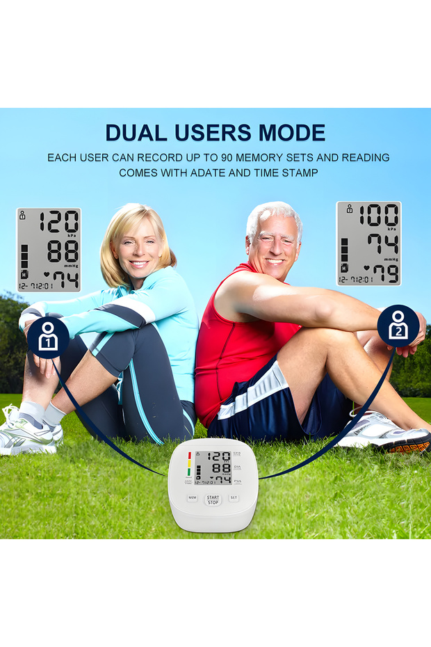 Arm Blood Pressure Monitor BLEKSY™ 809 Automatic, LCD Display, Irregular Pulse Detection 90 Memories - 9