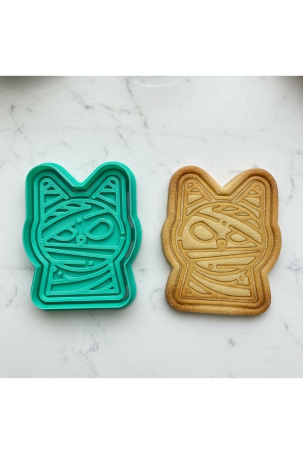 Mummy Cat Shaped Cookie Mold, Food Safe, Stamped Cutter for Dough, Clay and Pastry