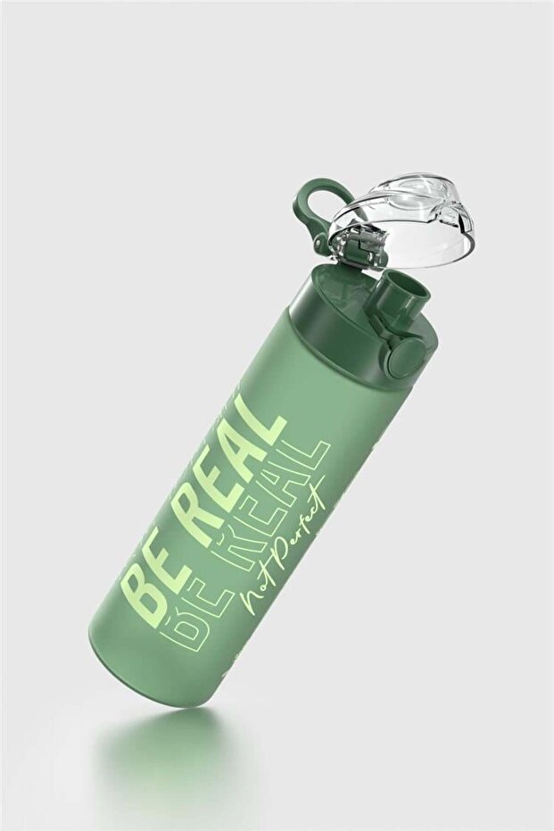 Saga Loop Letter Patterned 630 ml Matte Tritan Flask 912137 Green - 3