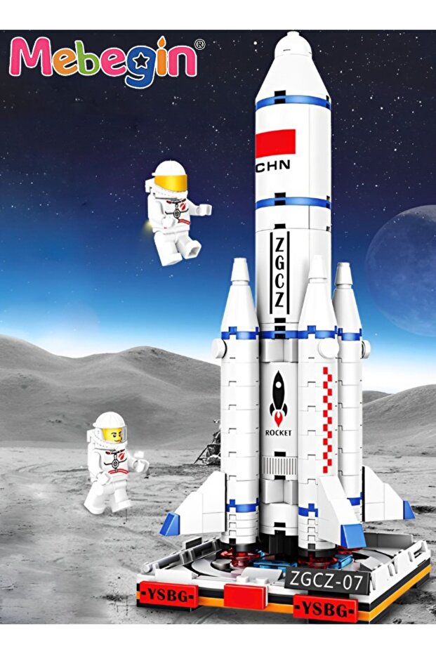 303PCS Rocket Launch Building Blocks Set with 2 Mini Astronauts, Space Rocket Launch Center Building