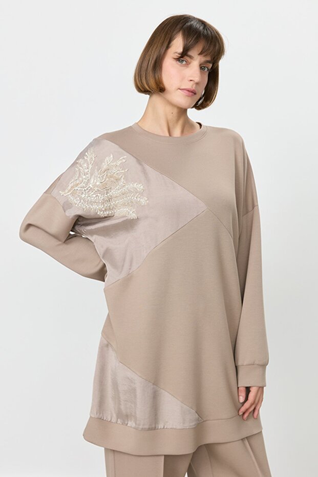 Rahat Kalıp Örme Takım Bej - 3