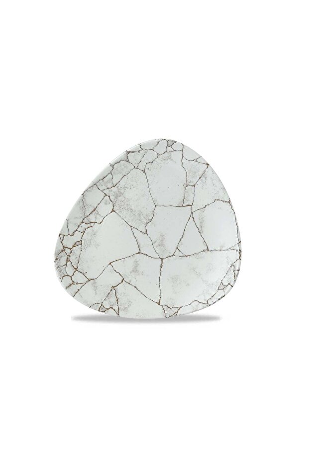 Studio Prints Kintsugi Agate Grey Lotus Plate – 22.9cm/9"
