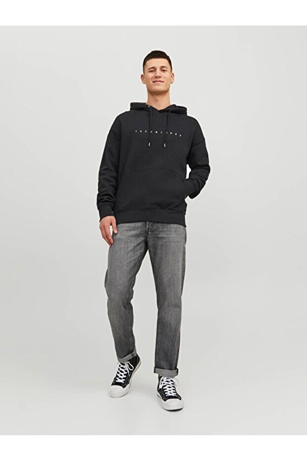 Jjestar Jj Sweat Hood Noos Erkek Sweat 12233972 Black - 2