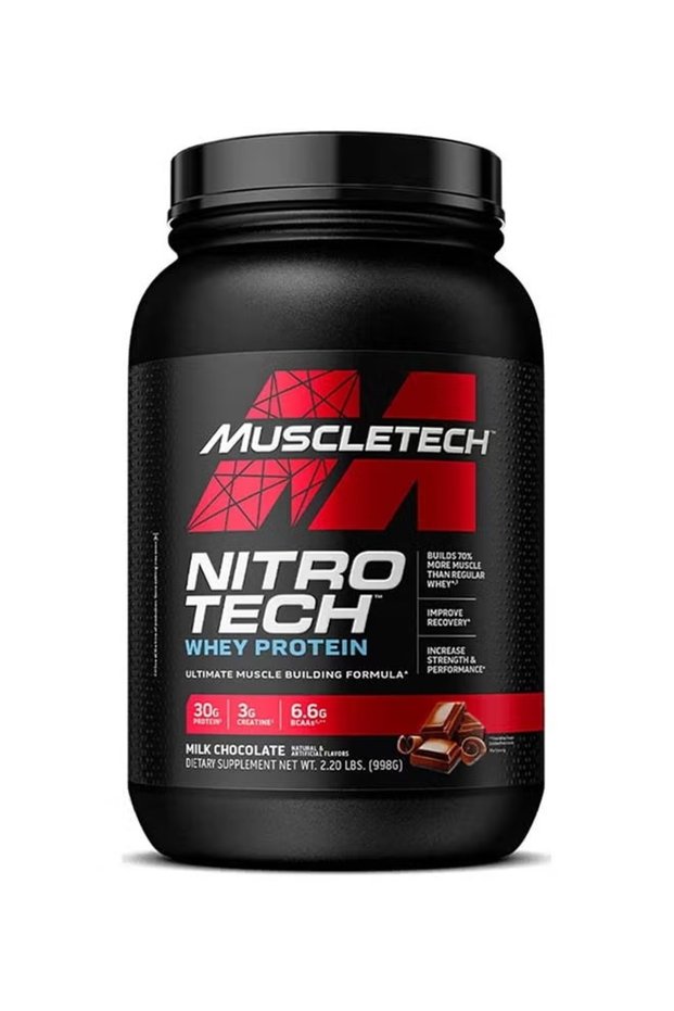 NitroTech Whey Protein Build 70% More Muscles Then Regular, Milk Chocolate - 2.20 Lbs