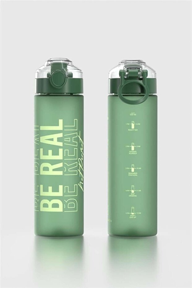 Saga Loop Letter Patterned 630 ml Matte Tritan Flask 912137 Green - 2