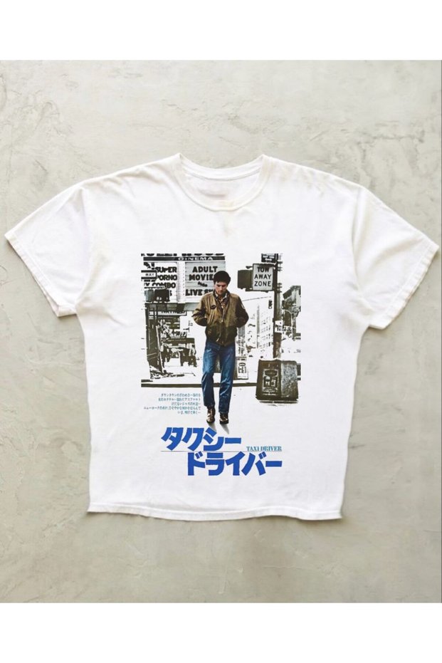 Taxi Driver White Sitting on the Roof Molded Lycra Stretchy Y2K Pinterest Baby Tee Crop Top
