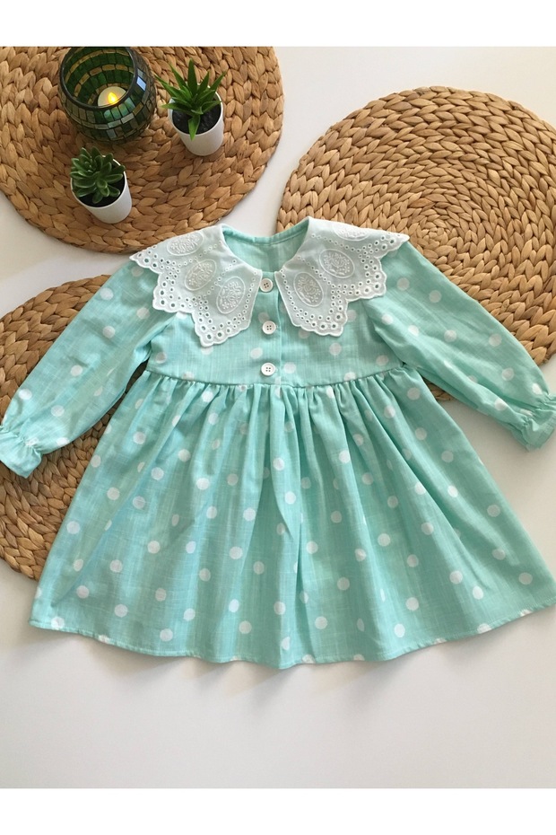 Linen Fisto Collar Baby Dress