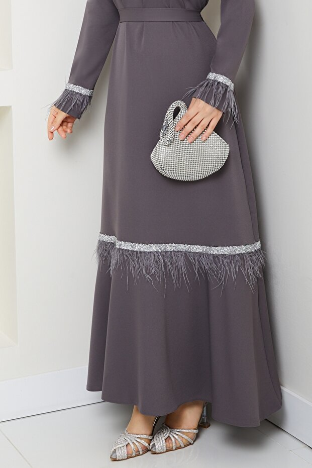 Taş Şerit Detaylı Abiye 1353MP806-MS Antrasit - 5