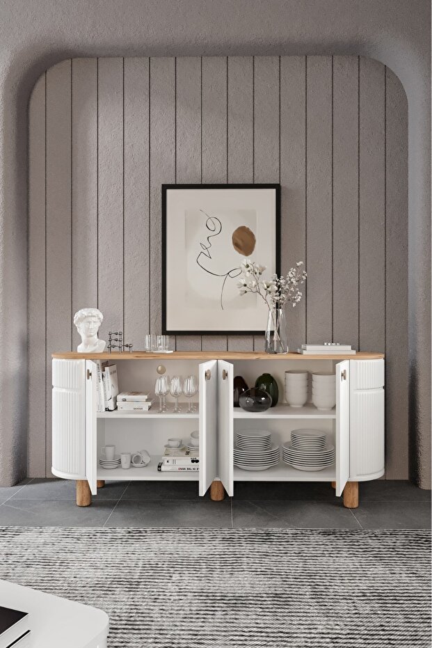 Vns Moduler Duru Mdf Mebran Kapak Bohem Konsol 180 cm - 6