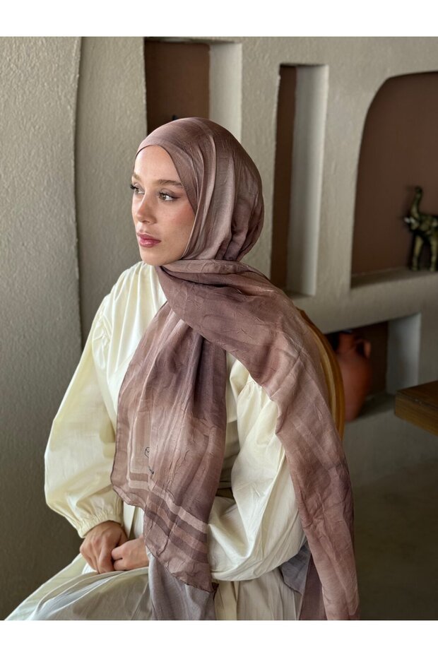 Sunset Desen Bambu Şal - 1