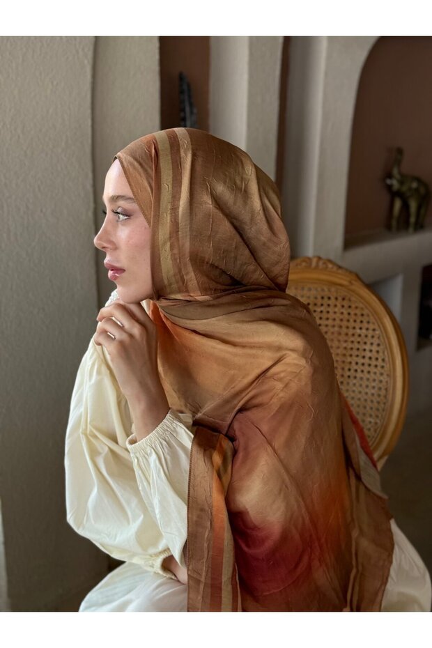 Sunset Desen Bambu Şal - 3