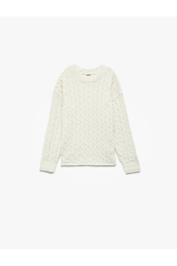 Long Sleeve Crew Neck Knit Detailed Sweater