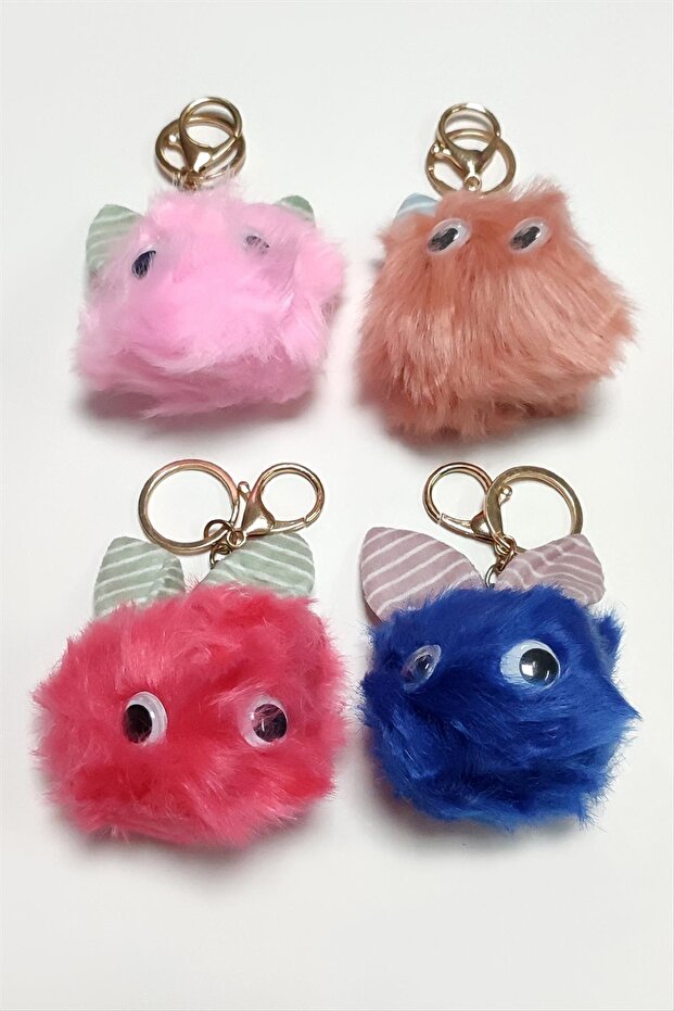 Furry Plush Keychain with Ears
