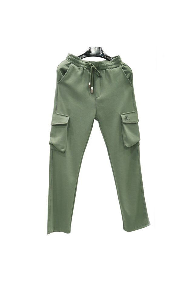 بنطلون كارغو عصري مع جيوب جانبية - 1