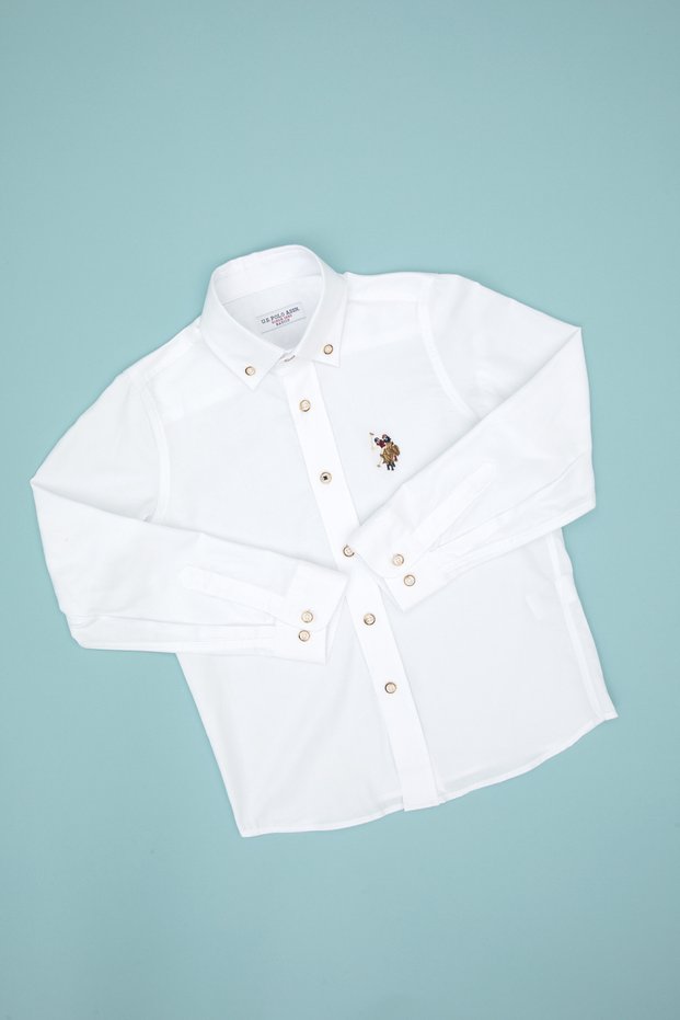 Boy's White Long Sleeve Basic Shirt 50307704-Vr013