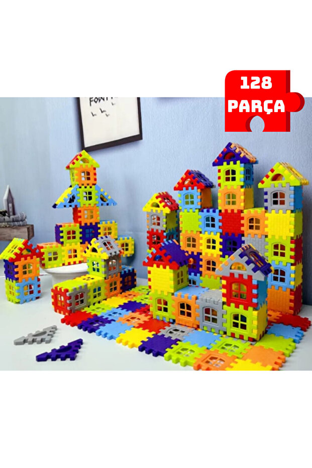 Fast Story Puzzle City 3d Yapı Ve Tasarım Blokları 128 Parça Eğitici Oyuncak Puzzle Blok Set Eğlenceli Oyuncak