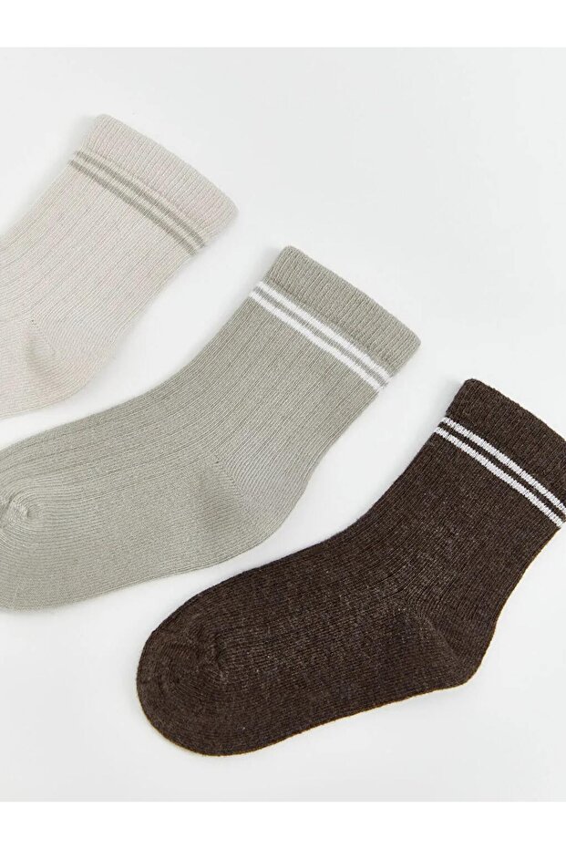 LCW ECOGri Erkek Bebek Soket Çorap 3'lü - 2