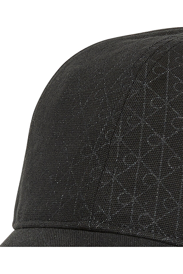 EMBLEM PRINT w LEATHER PATCH CAP - 2
