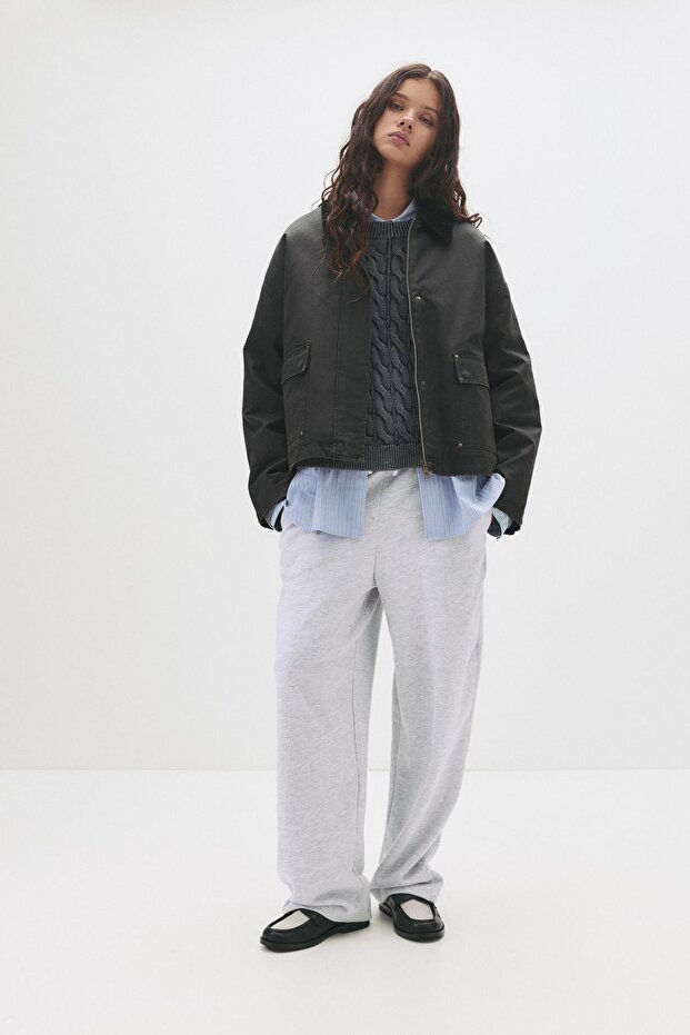 Fitilli yakalı mumlu görünümlü ceket - 3