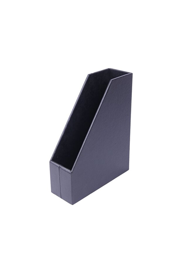 Leather Covered Office Magazine Rack | Stylish and Decorative Magazine Holder – Desk Organizer
