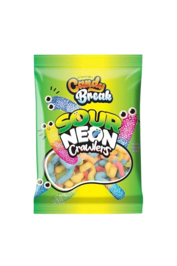 Candy Break Sour Neon Crawlers Worm Jelly Bean 113 Gr
