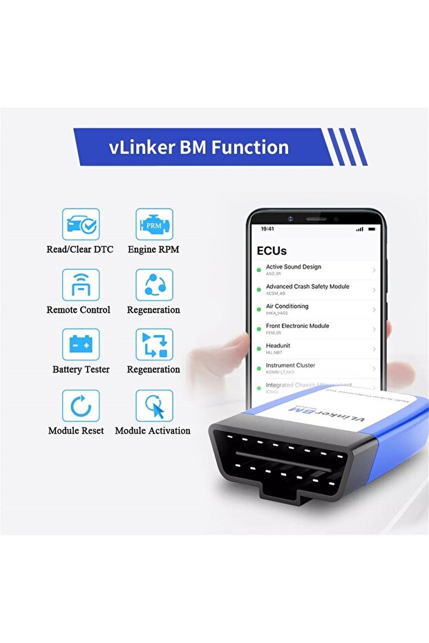 vLinker BM OBD2 Bluetooth Code Reader, OBDII Scan Tool for Android & Windows (Not iOS) - 3