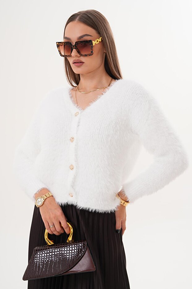 Kadın Sakallı Triko Örme Hırka 255131 - - 2