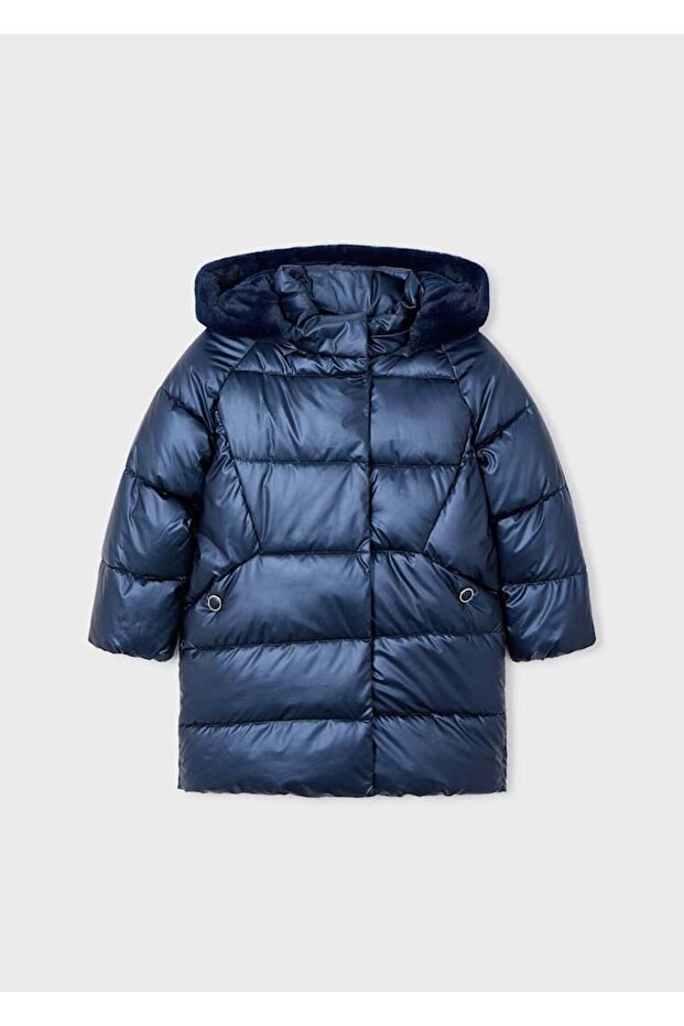 Girl's Long Coat 4-10 Years Old Navy Blue