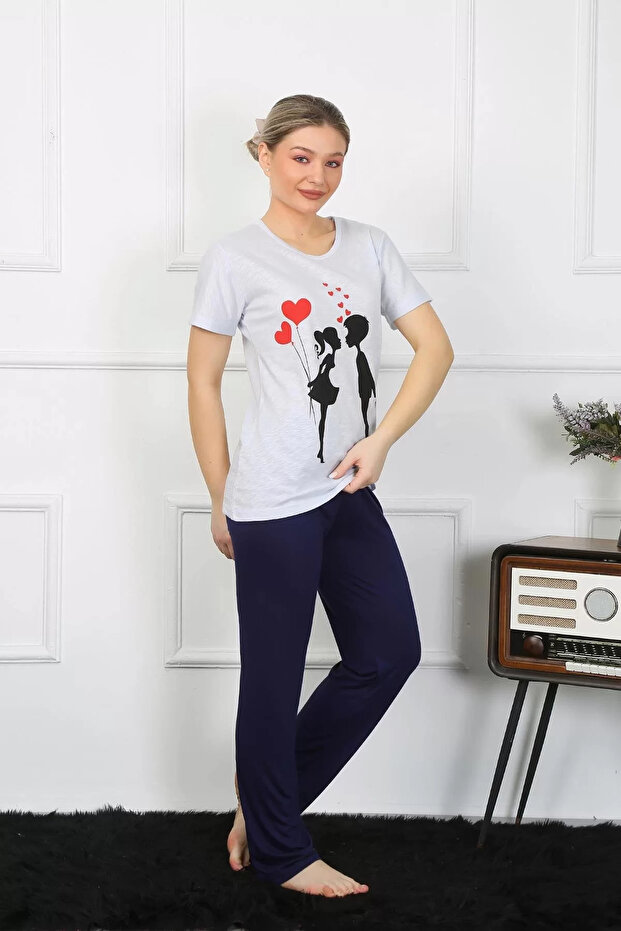 Women's Short Sleeve Combed Cotton Pajama Set
