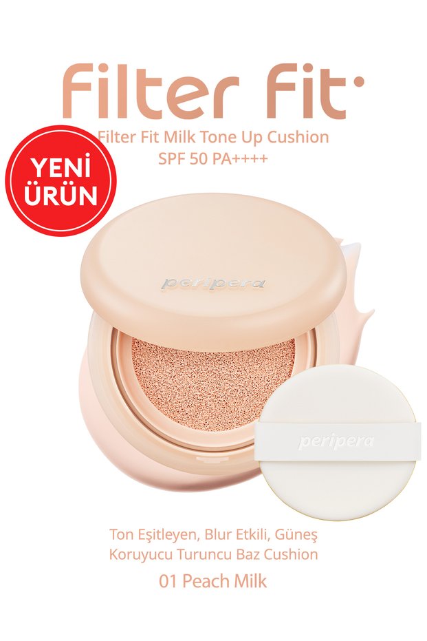 Sunscreen with Oil Control and Tone Evening Effect Orange Base Peripera Filter Fit Milk Tone up Cushion