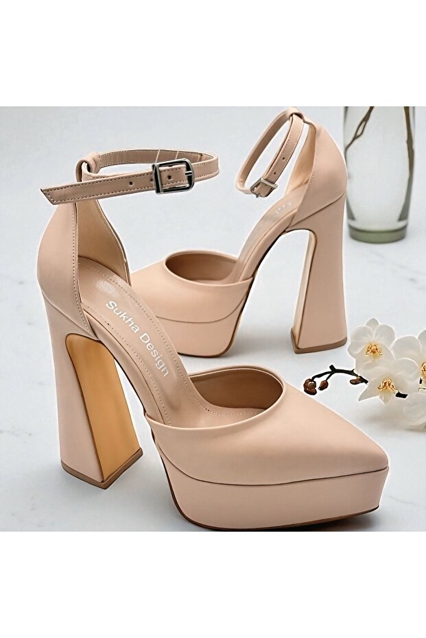 NUDE PLATFORM GELİN AYAKKABISI , SOMON PLATFORM AYAKKABI , SOMON ABİYE AYAKKABI - 5