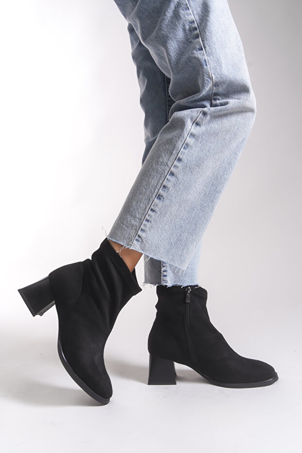 Ianphyra Kadın Bot 0012850 Siyah Süet - 2