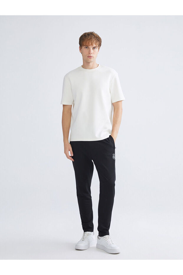 Xside Active Black Standard Fit Printed Men's Fan Jogger Sweatpants