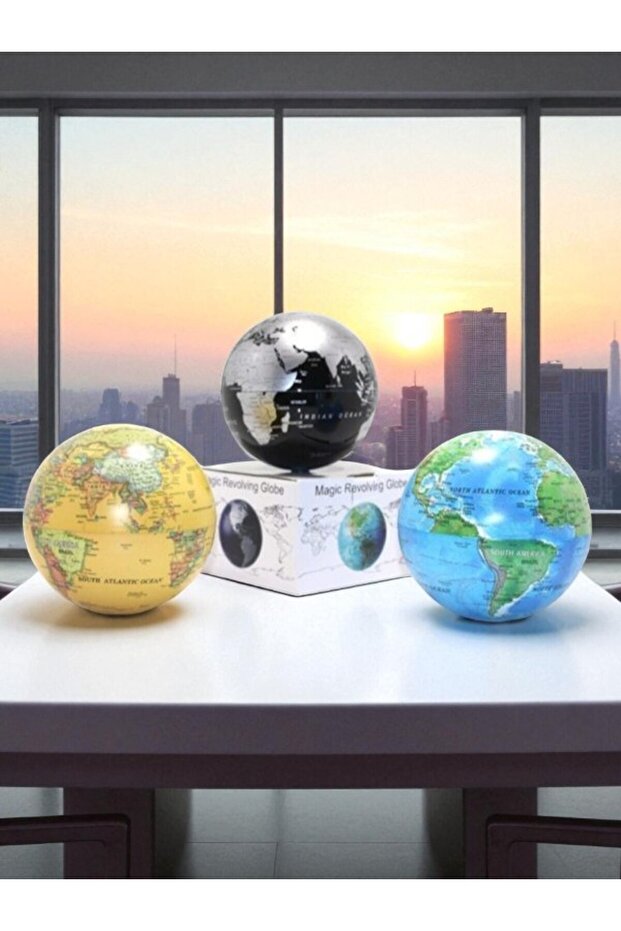 IŞIKLI DÖNEN DÜNYA KÜRE SARI - 4