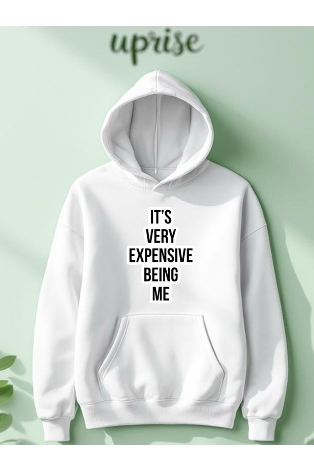 It’S Very Expensive Being Me Printed Cotton 3 Thread Oversize Sweatshirt