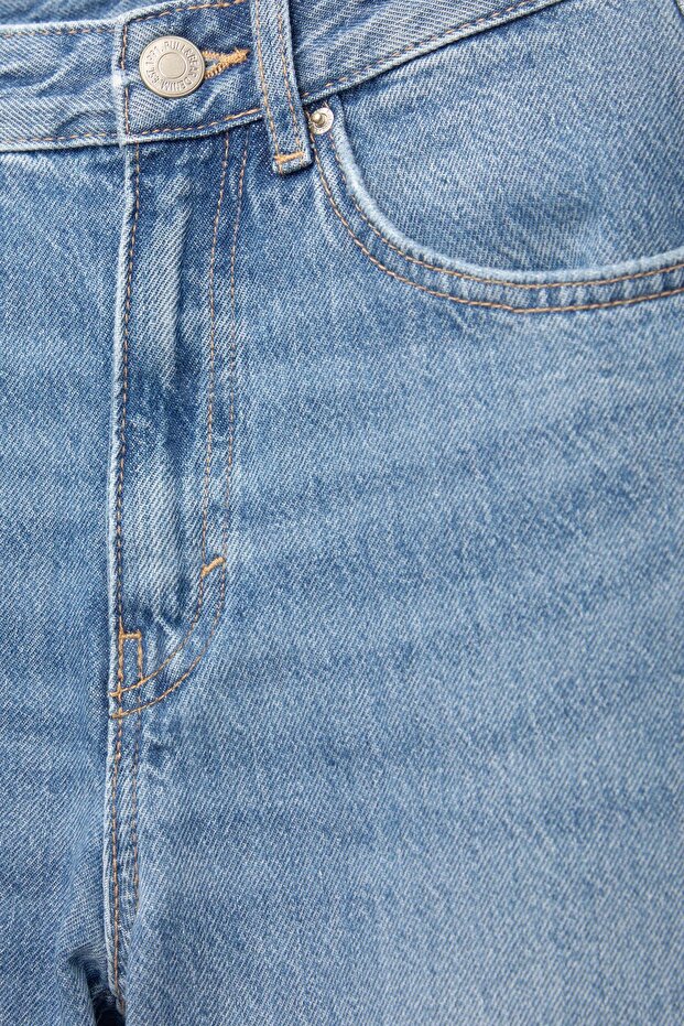 Yüksek bel straight fit jean - 7