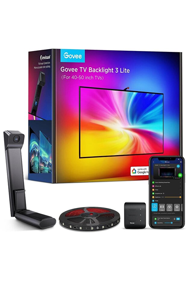 Envisual Led 3 Lite TV Arkası Led Şerit Ambiyans Aydınlatma Tv Renk Senkronizasyonu 40-50 inc - 1