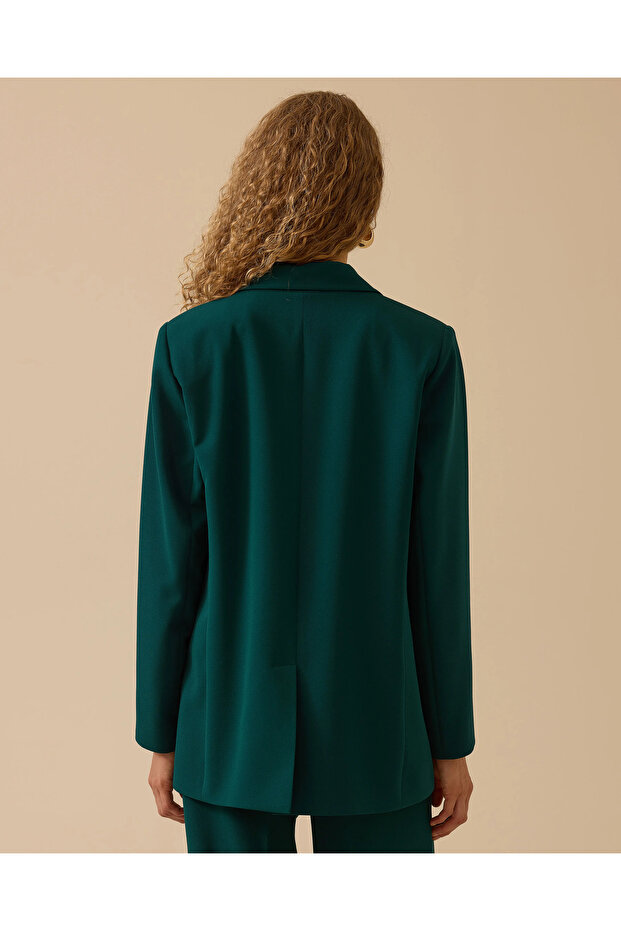 Çift Düğmeli Cep Detaylı Ceket - 4