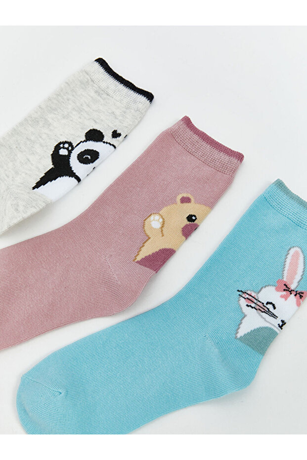 Create Your Style from Uzg Store |   Patterned Girl's Sock Socks 5-Piece - 3