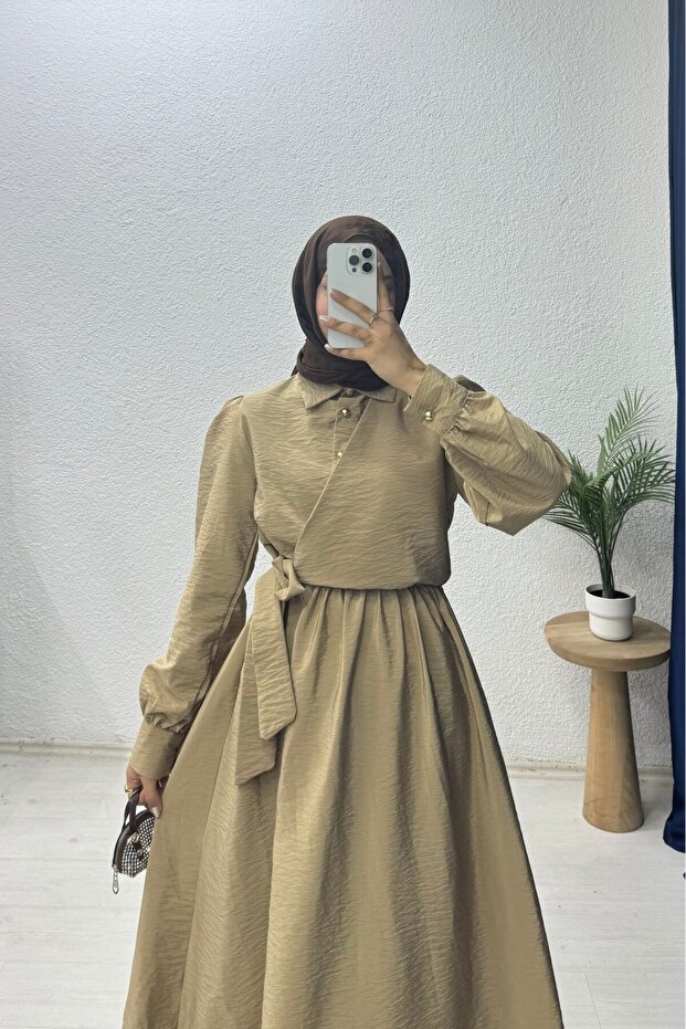 Bağlamalı Elbise - 4